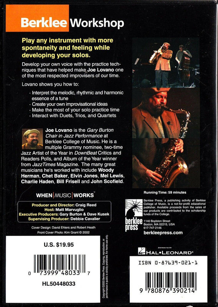 Joe Lovano: Improvisation DVD - SAX