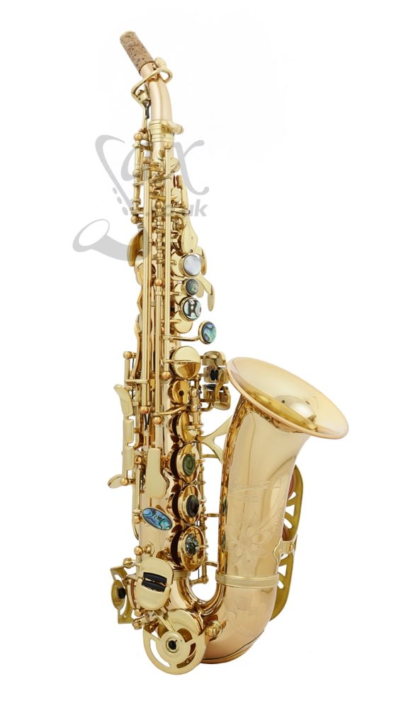 P Mauriat PMSS-2400 GL Curved Soprano Saxophone - Gold Lacquer - SAX