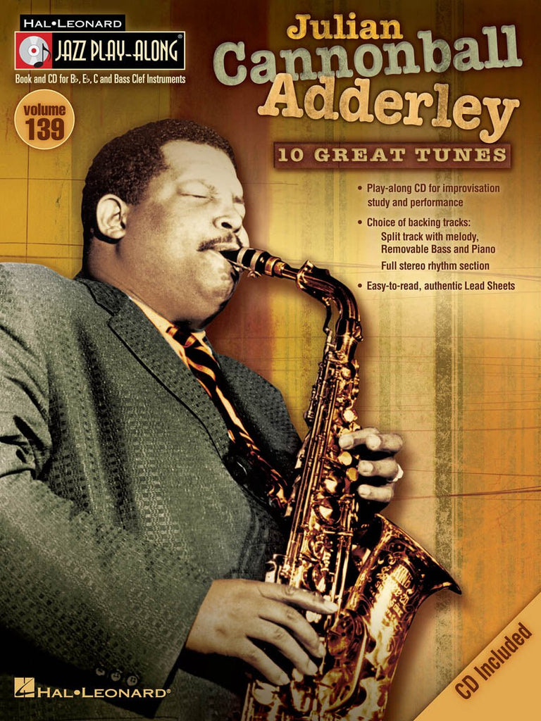 Jazz Play Along Volume 139: Julian Cannonball Adderley - 10 Great Tunes - SAX