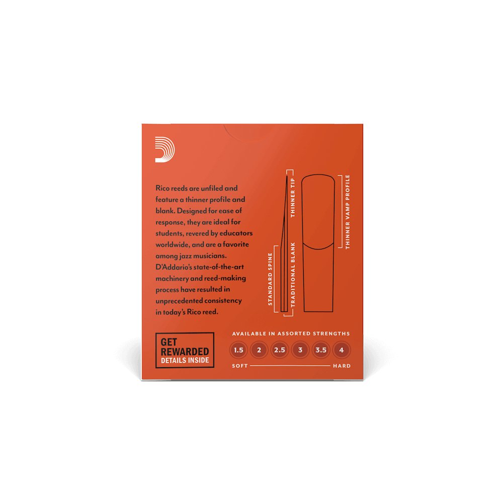 Rico by D'Addario - Alto Saxophone Reeds - Box of 10 - SAX